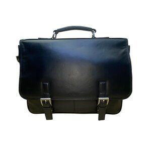 Kenneth Cole Reaction Men’s Black Manhattan Leather Laptop Briefcase